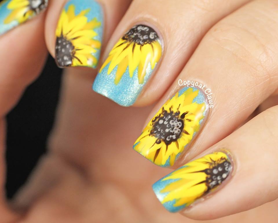 Easy DIY Sunflower Nail Art - wide 10
