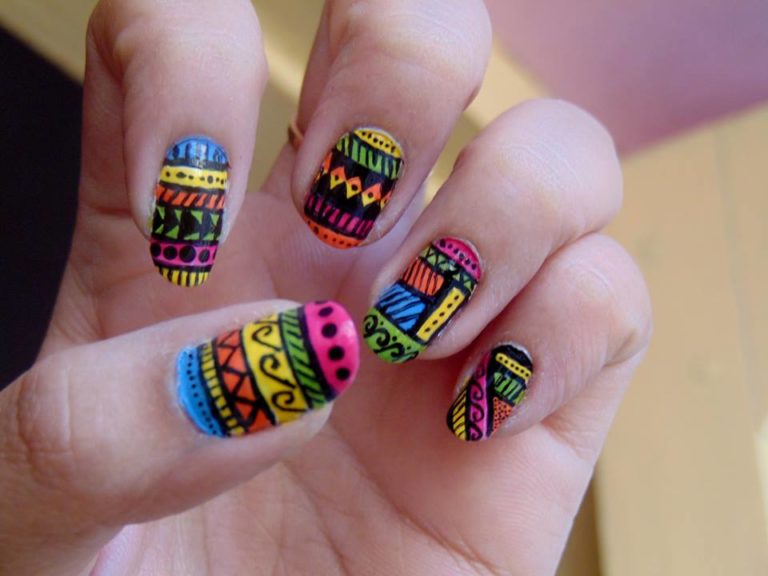 cute easy tribal nail design
