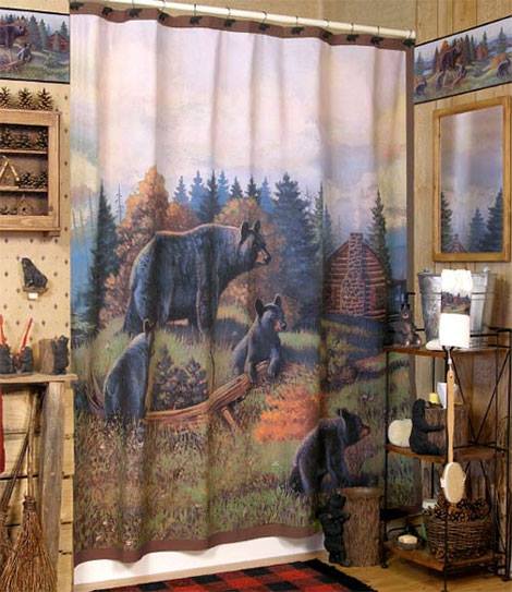 Black Bear Shower Curtain