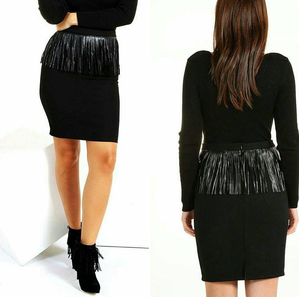 Black Classy Fringe Skirt