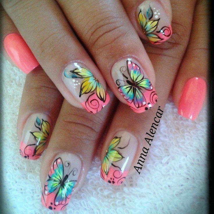 Awesome #Butterfly #Nail Art #Ideas For #Summer, butterfly nail art tutorial, butterfly nail art images 2017