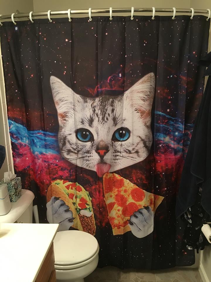 Crazy Cat shower curtain