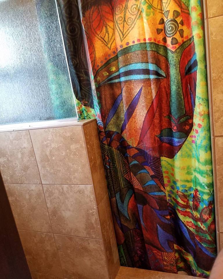 Two birds with one stone Shower Curtain