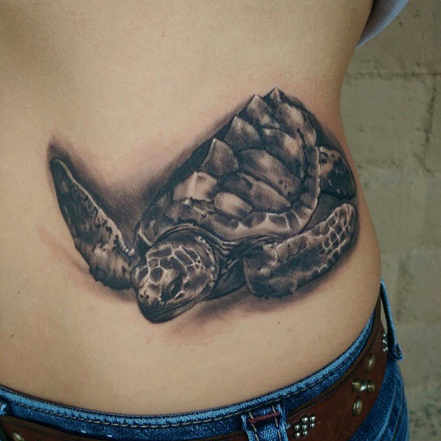 Amazing Sea Tattoo On Lower Back