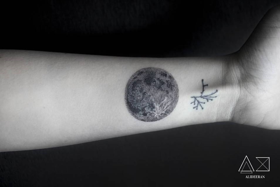 Black Full Moon On Wrist