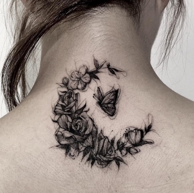 Butterfly Moon Tattoo - Blurmark