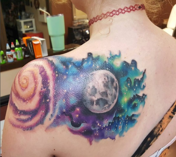 Colorfull Moon Tattoo