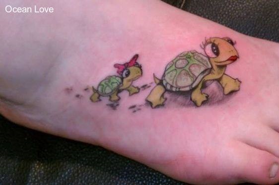 Cute Turtle Tattoo For Ocea Love
