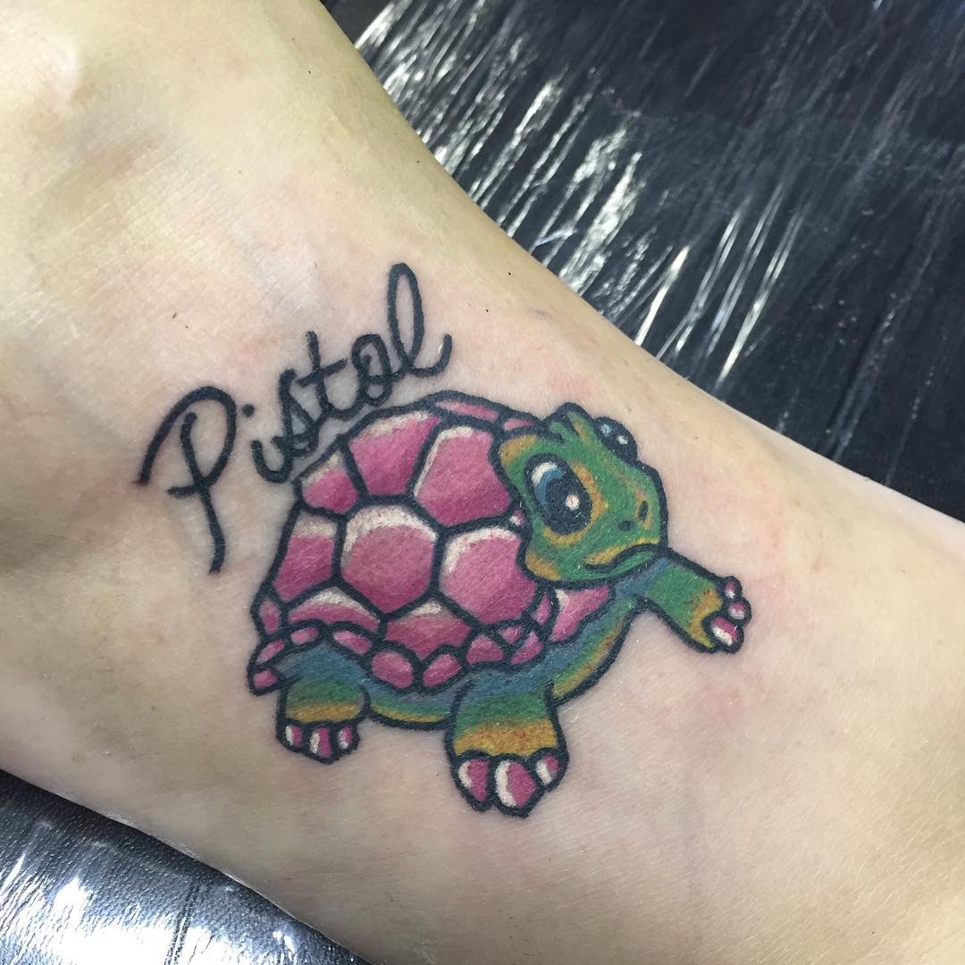 Cute Turtle Tattoo On Ankle