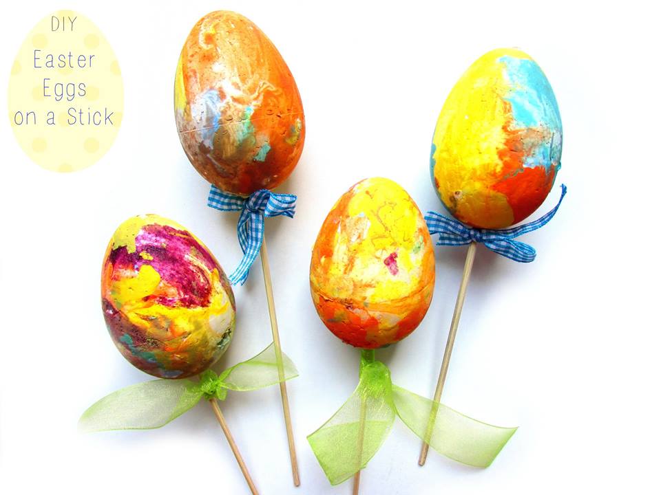 DIY Easter Colorfull Eggs On Sticks