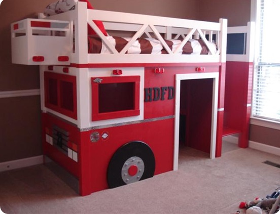 Fire Truck Loft Bed