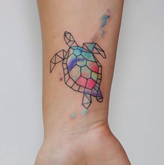 Geometric Turtle Tattoo