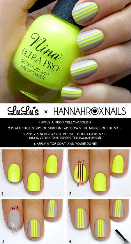 Gray and Neon Yellow Striped
