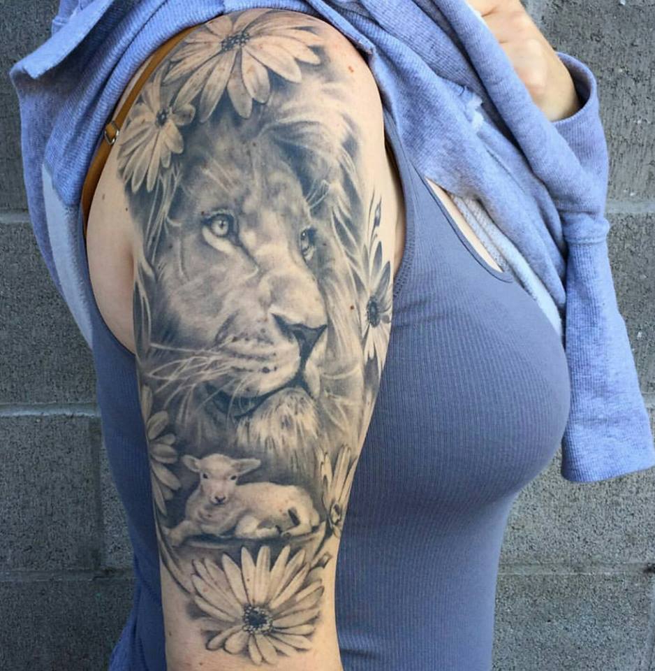 Healed Lion Tattoo