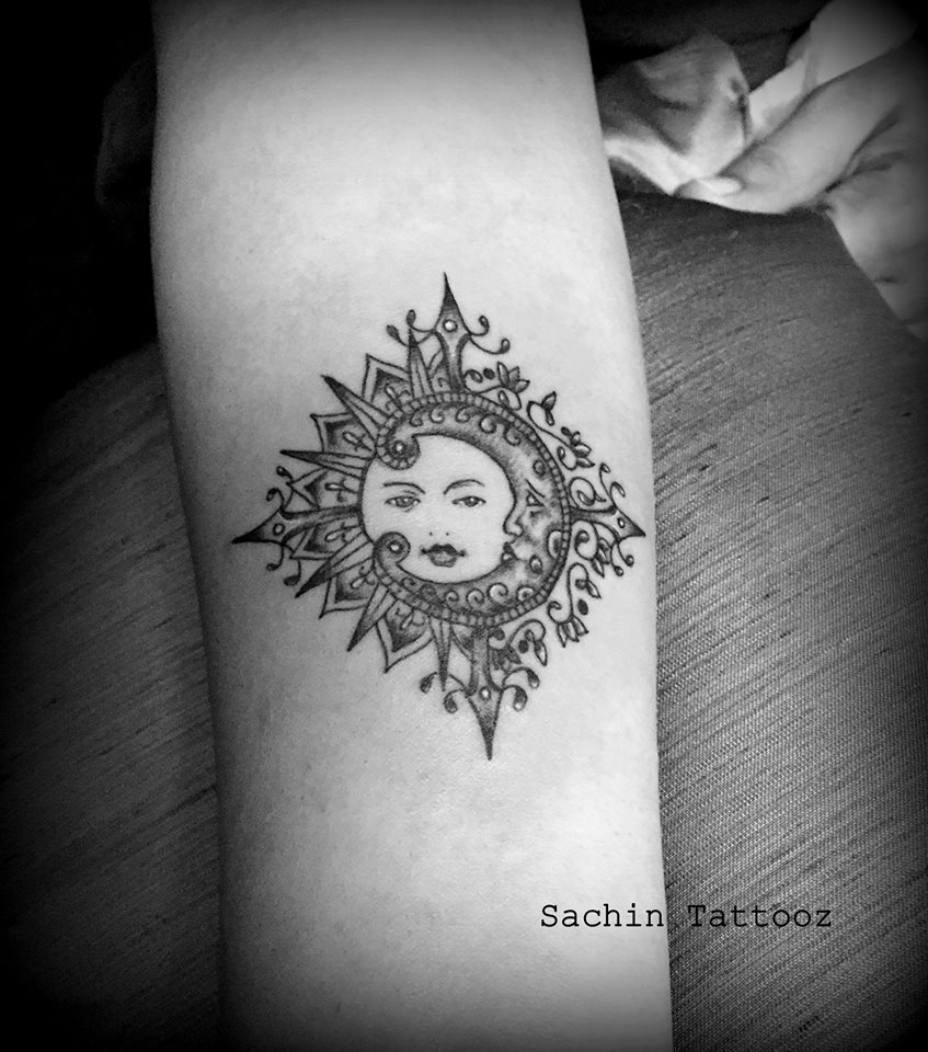 Moon Tattoo On Arm