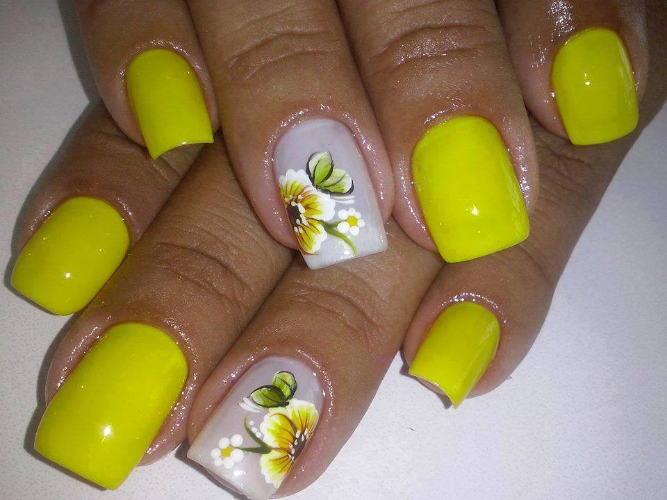 Neon Yellow With Flowers