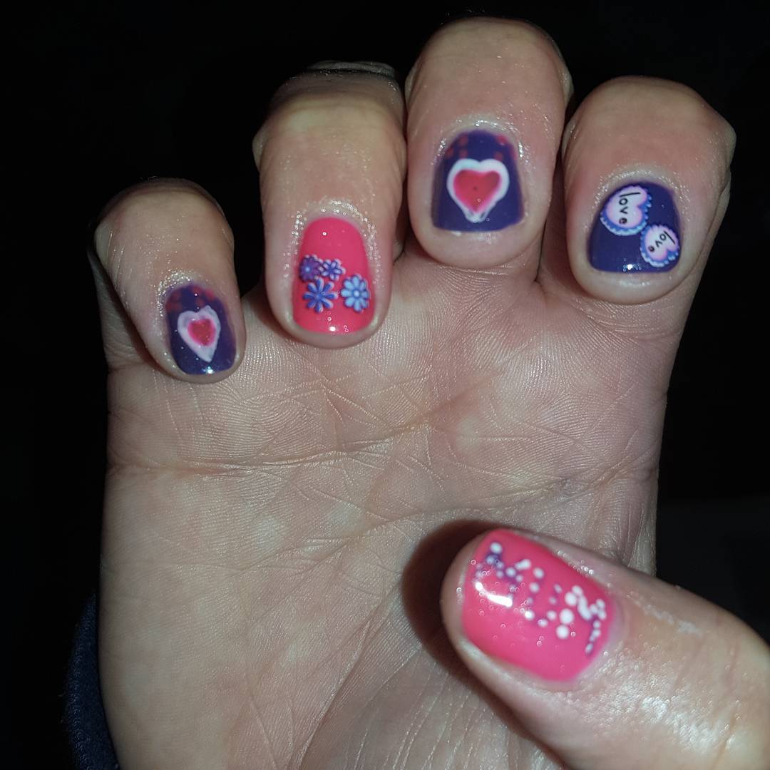 Pink & Blue Mother's Day Nails