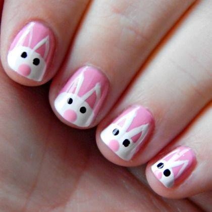 Pink Bunny Nails