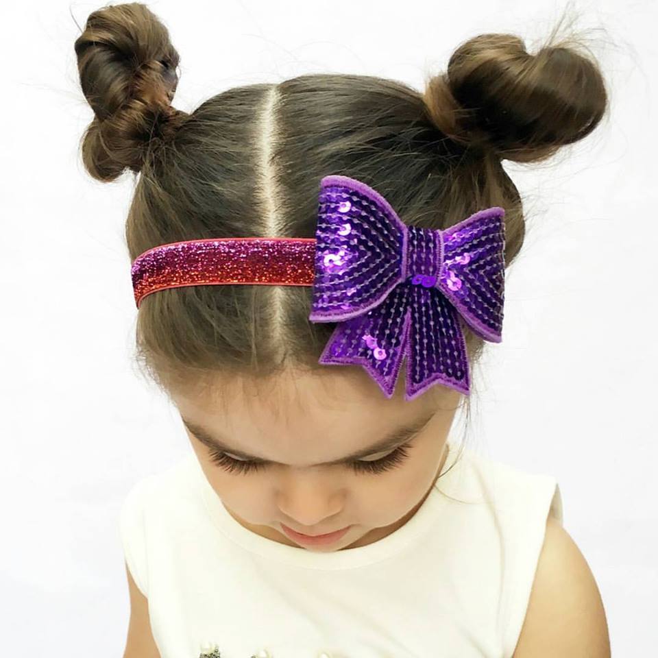 Purple & Pink Headband With Purple Bow