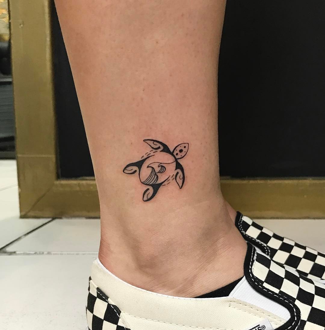 Small Turtle Tattoo On Ankle