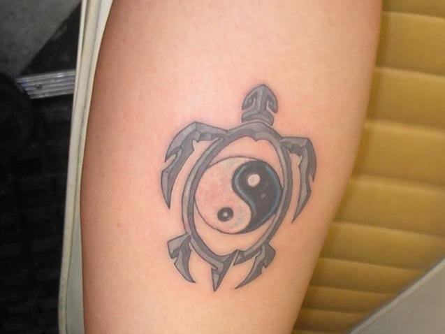 Small Turtle Tattoo On Lower Arm