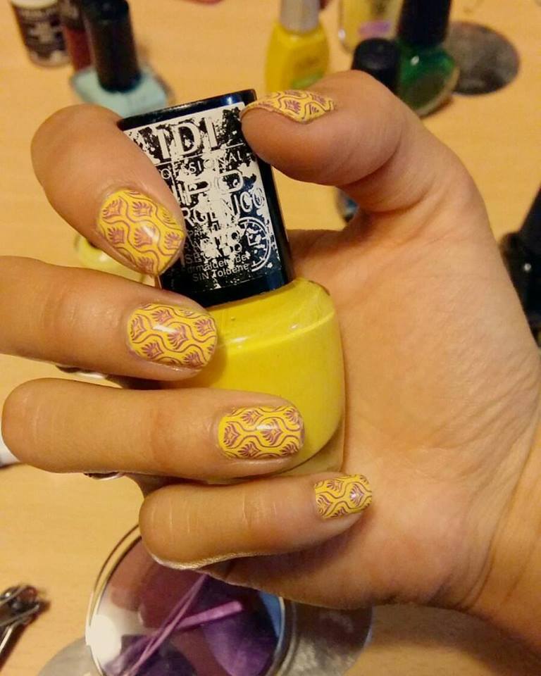 Stamping Yellow Nails