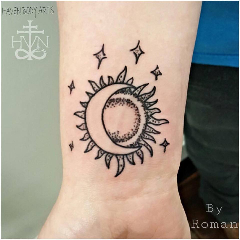 Sun & Moon Tattoo Design Ideas