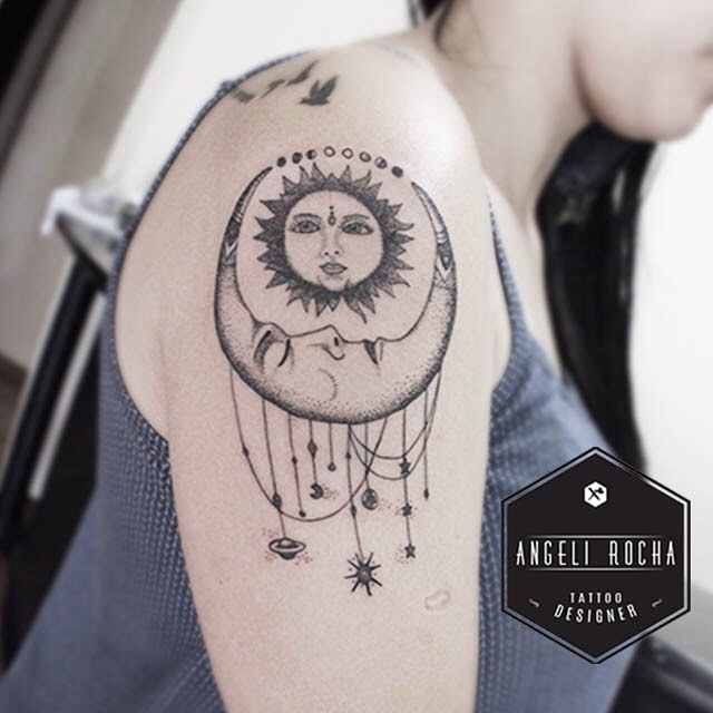 Sun With Moon On Arm
