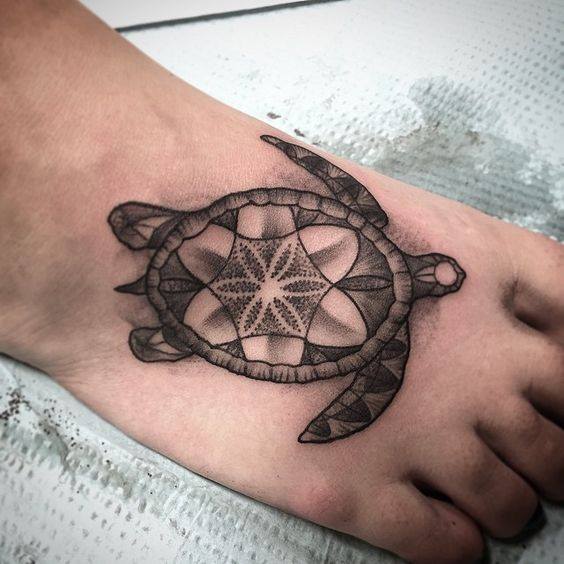 Turtle Tattoo On Foot