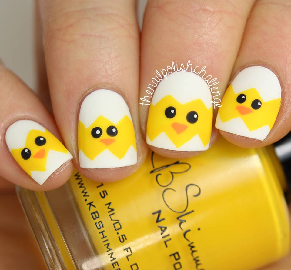 Yellow Happy Easter Nails