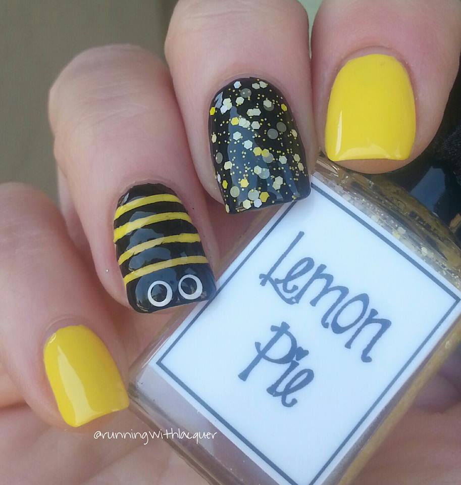 Yellow With Black Glitter