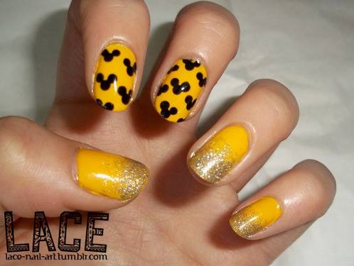 Yellow With Dots And Glitter