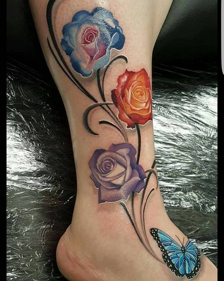 Beautiful Flowers With Butterfly