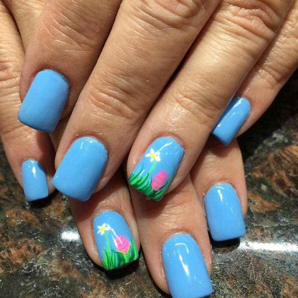 Blue Easter Nails