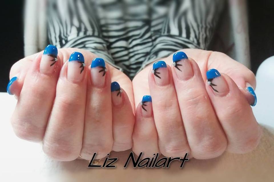 Blue French Nail Art