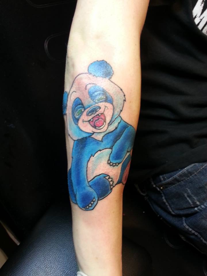 Blue Panda Bear On Sleeve