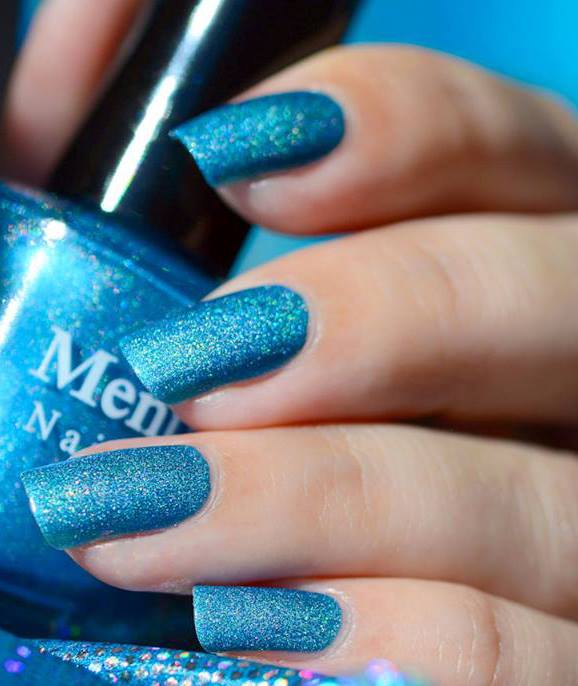 Blue Textured Nails