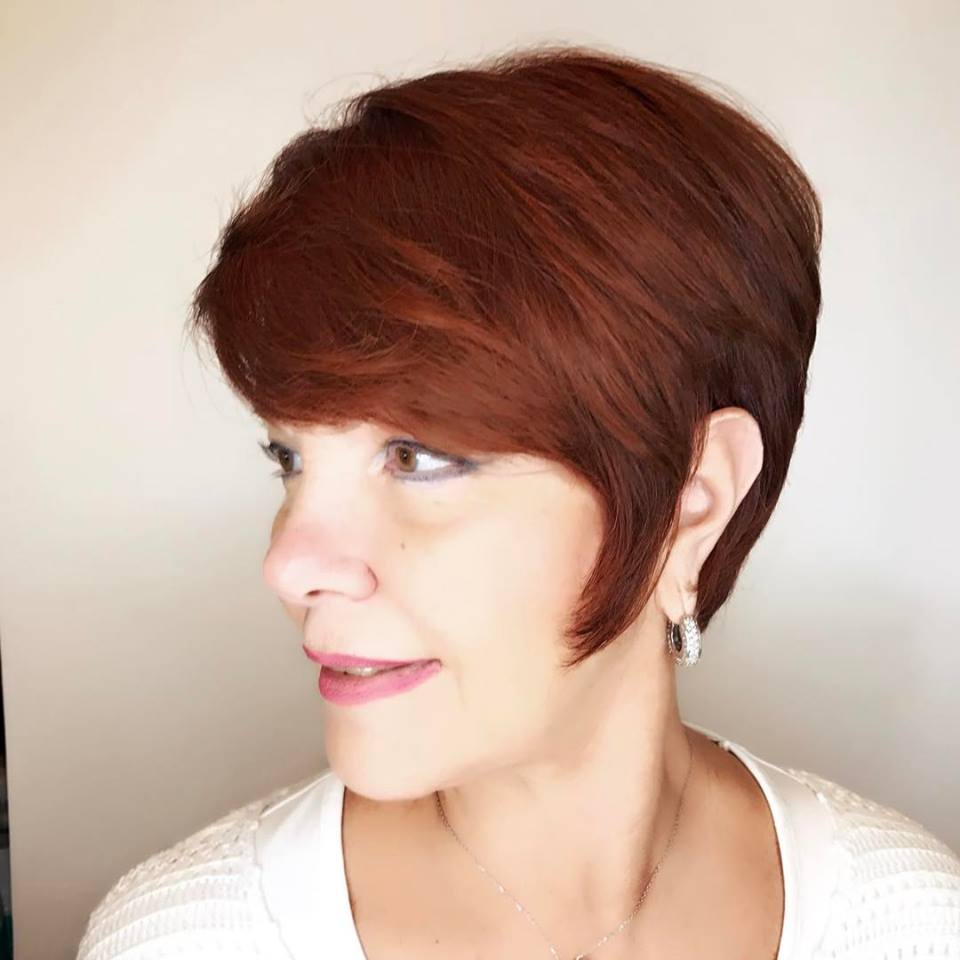 Brown Hairs With Pixie Cut