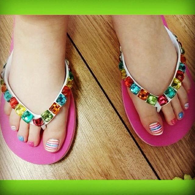Colorful Stripes On Toes
