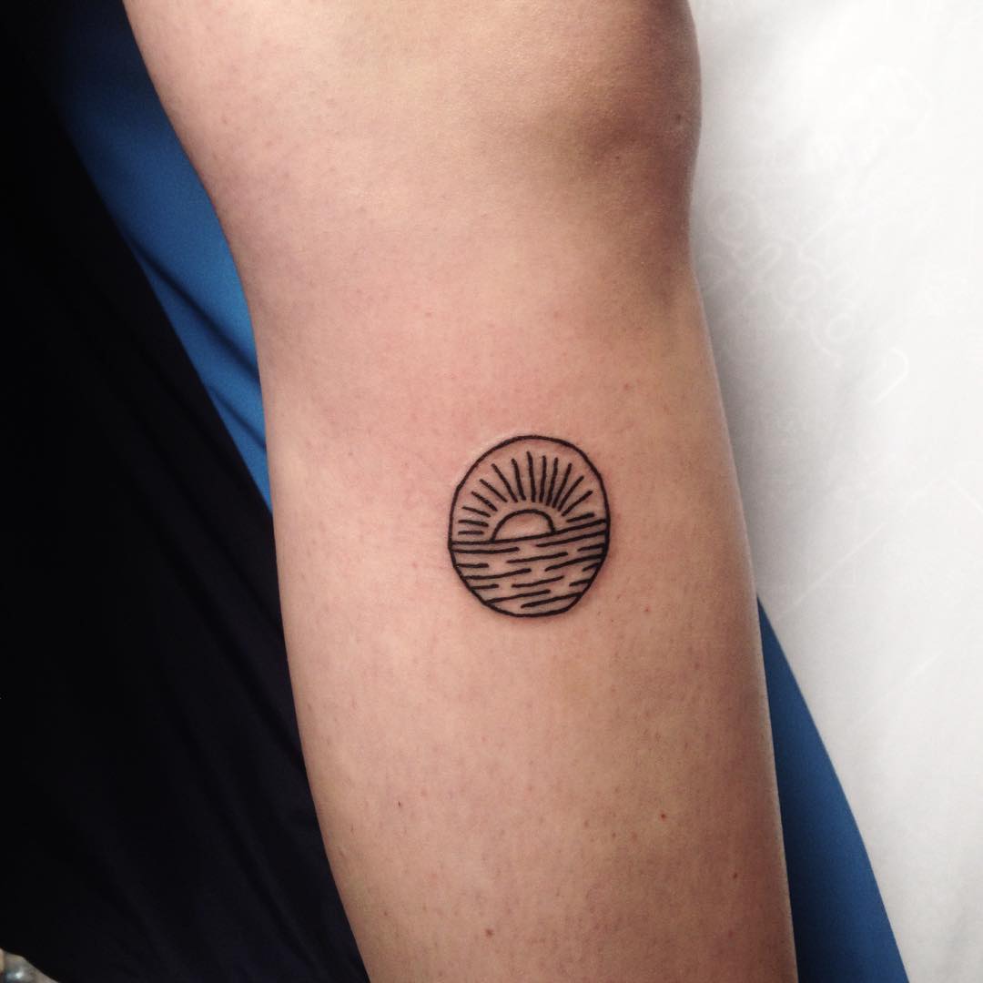 Easy Sun Tattoo On Arm