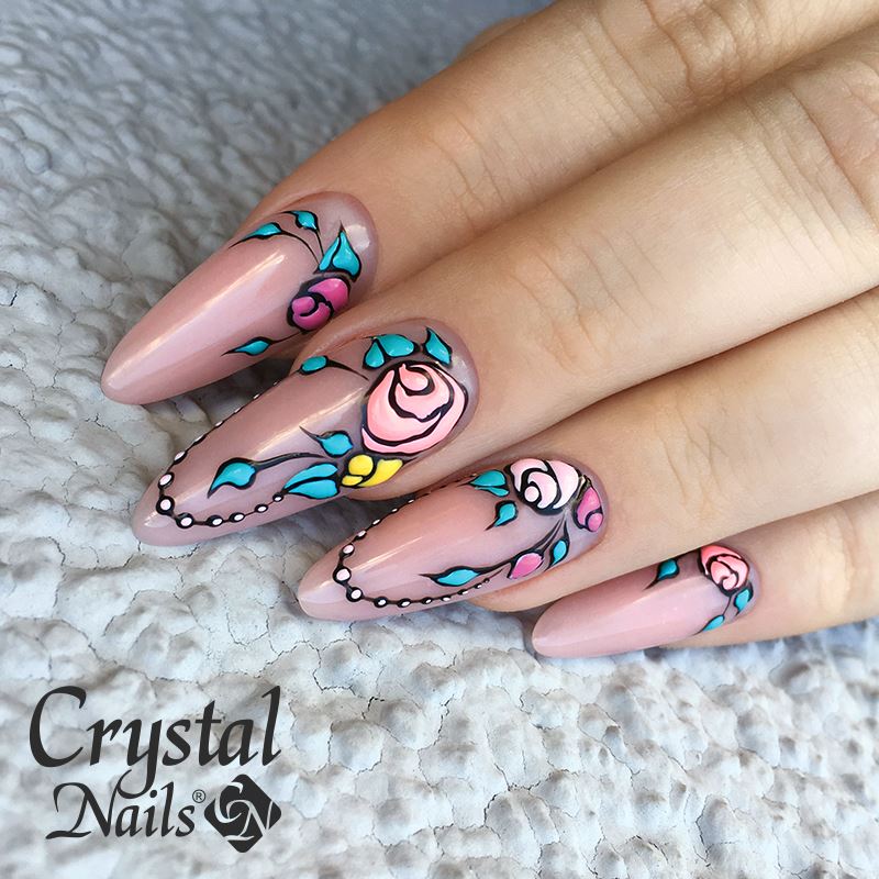 Floral Gel Nails
