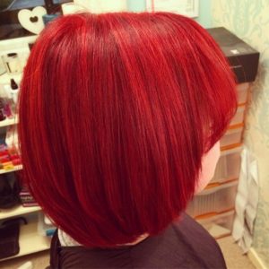 Glossy Bright Red Hairs