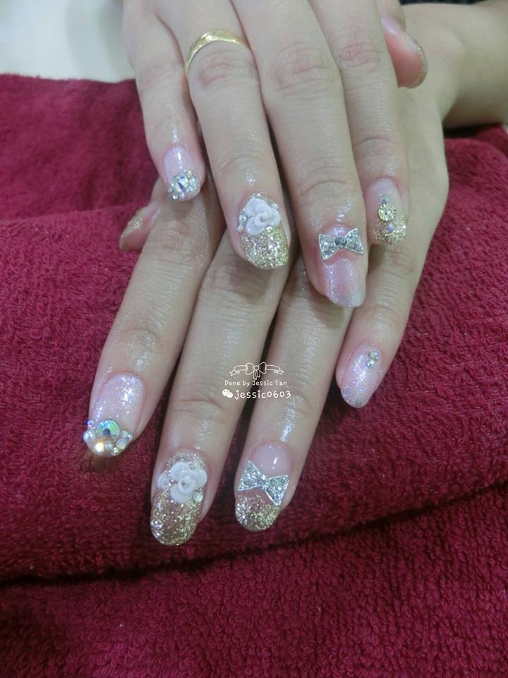 Gorgeous Nails With Bow Extension