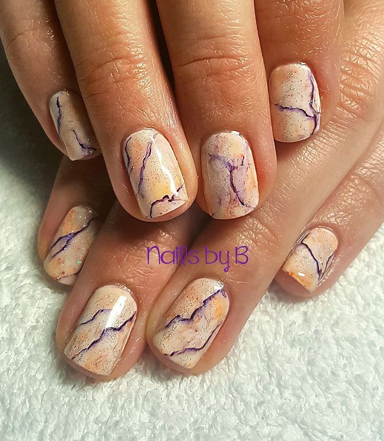 Handprint Sharpie Marble Nails