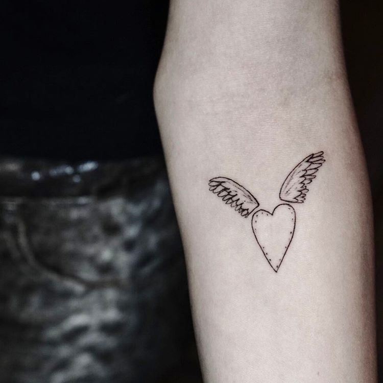 Heart With Wings On Arm