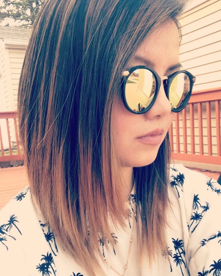 Long Bob Haircut With Some Highlights For Summer