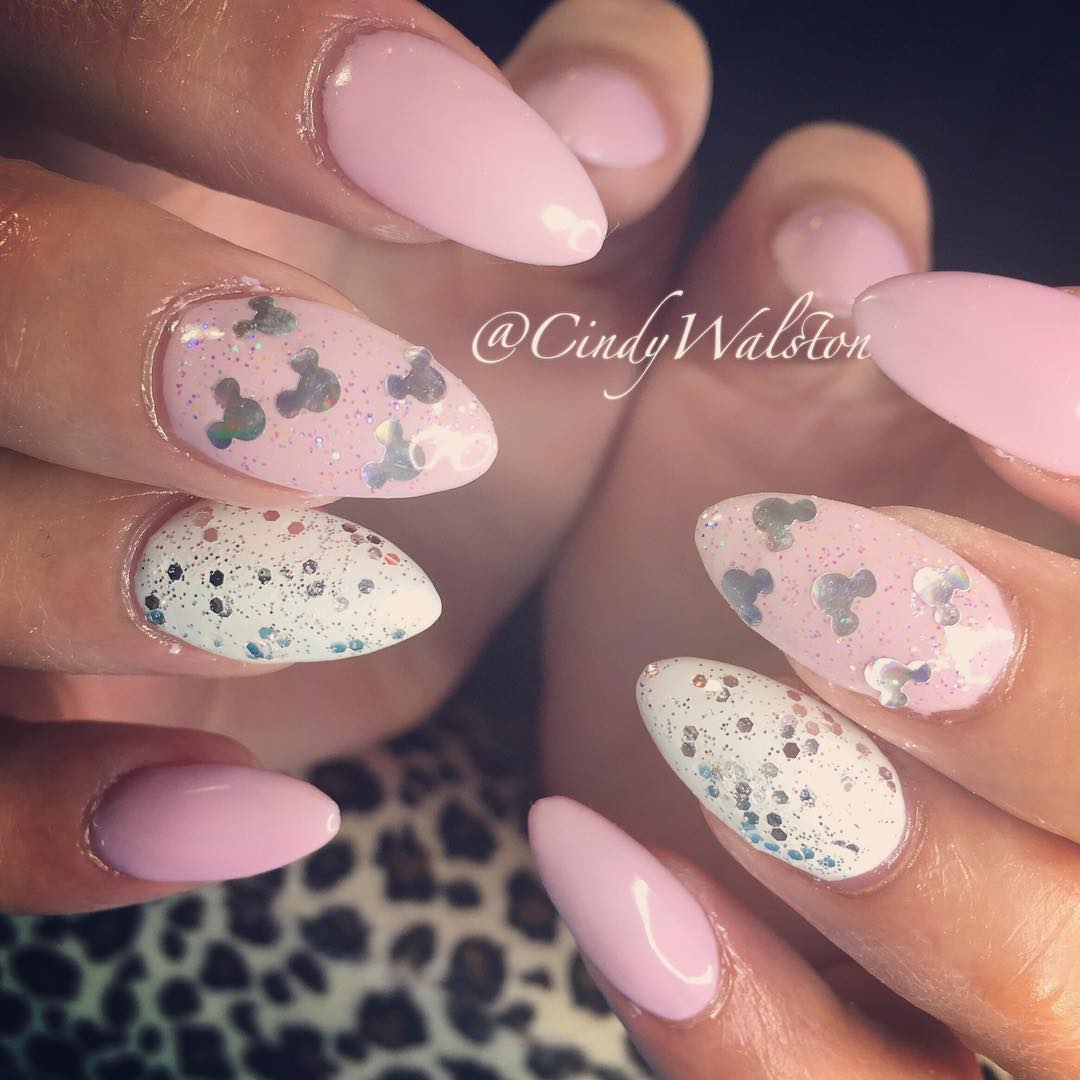 Mini Mouse Pink Acrylic Nails