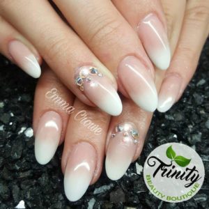 Natural Almond Nails With Stones