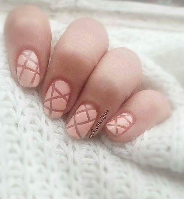 Negative Space Pink Nails