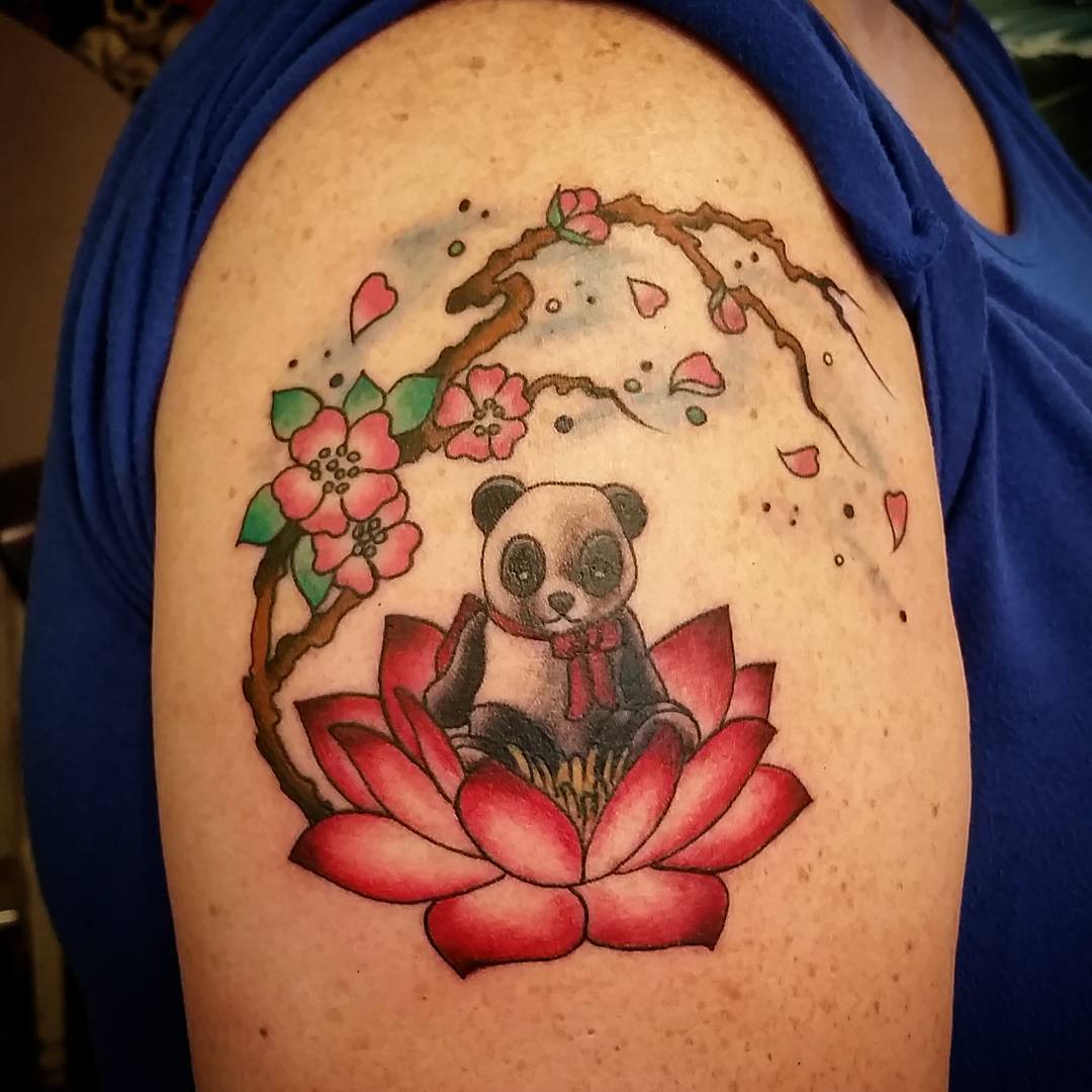 Panda Bear On Lotus